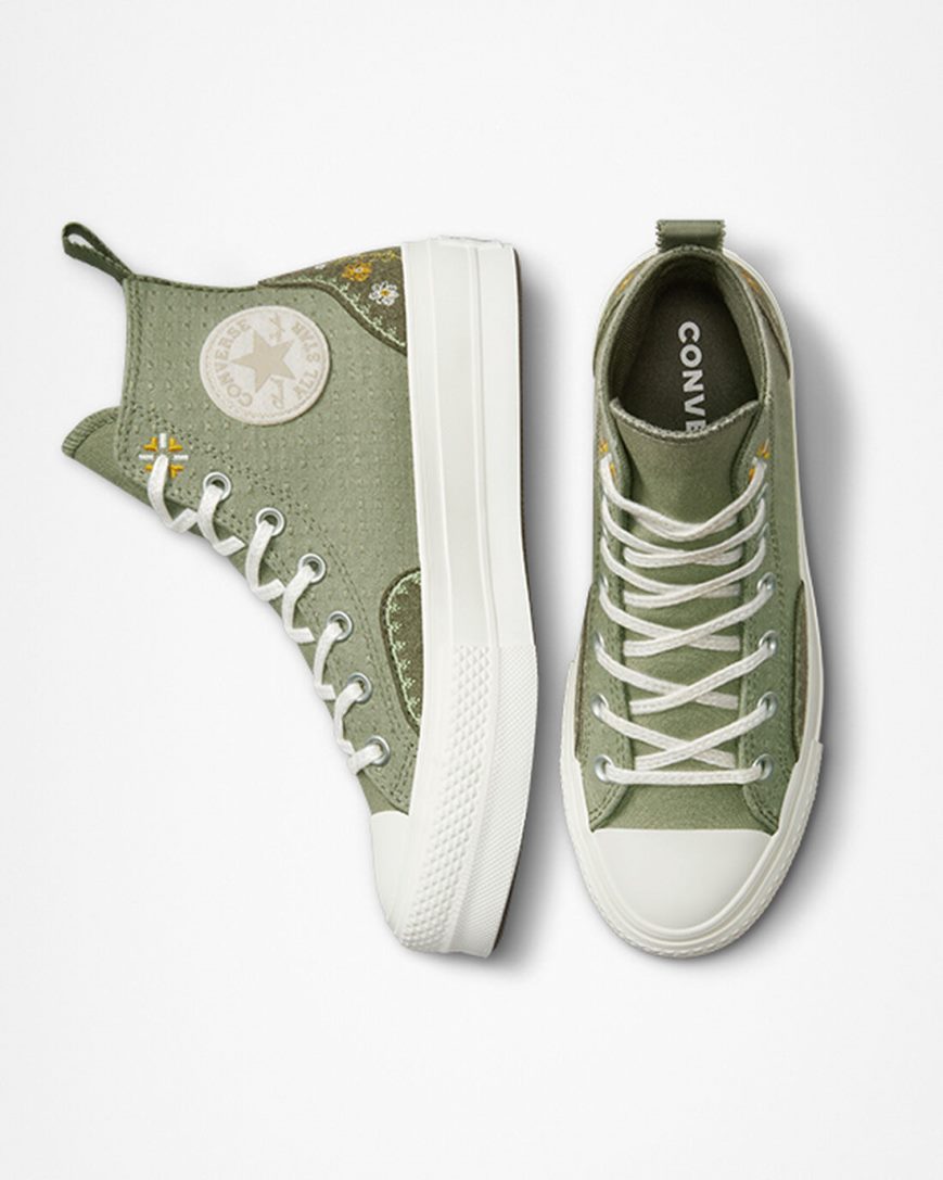 Women's Converse Chuck Taylor All Star Lift Autumn Embroidery High Top Platform Shoes Light | AU 9CE86W